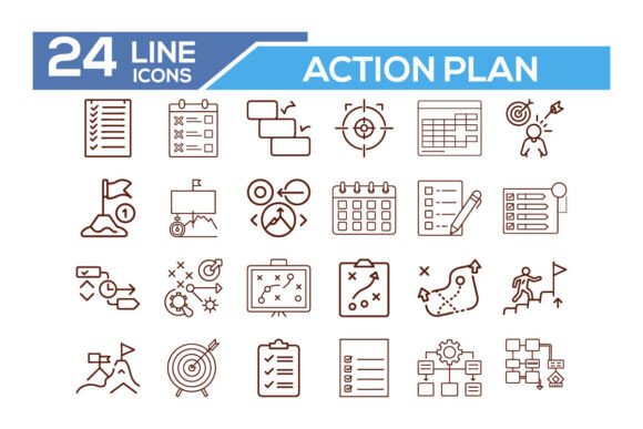Action Plan Outline Icon Set: A Modern Tool for Visual Clarity