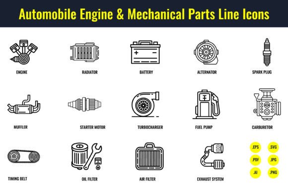 Automobile Engine Mechanical Part Icon: A Vital Tool for Automotive Professionals