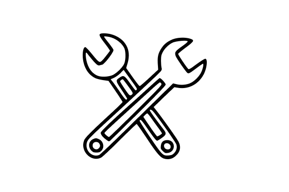 Crossed Wrenches Line Art Clip Art: A Versatile Design Asset for Professionals and Creatives