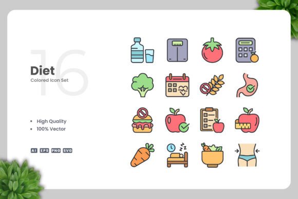 Diet Colored Icons: A Versatile Design Solution for Modern Creatives