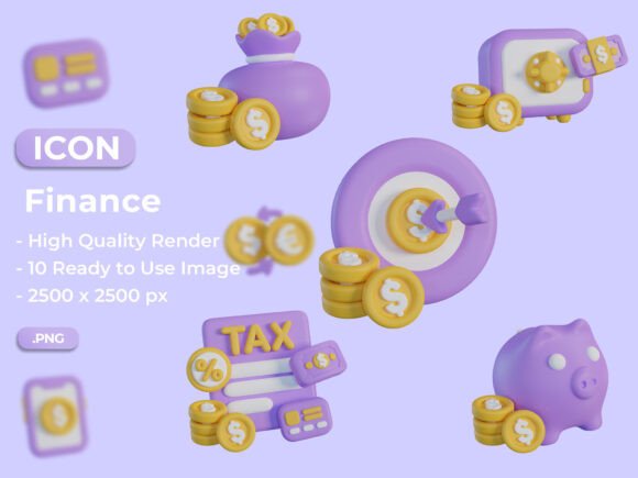 Enhancing Financial Design with the 3D Finance Icon Pack