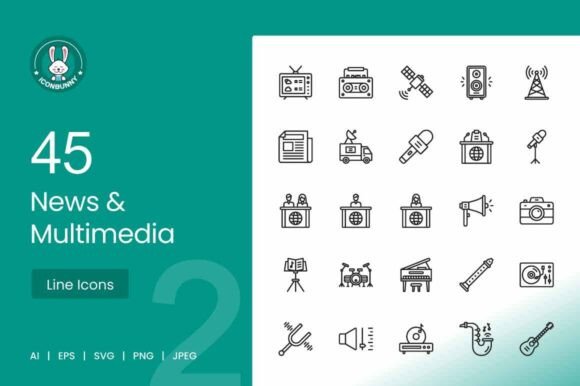 Enhancing Visual Storytelling with News Multimedia Line Icons