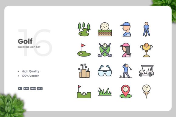 Golf Colored Icons