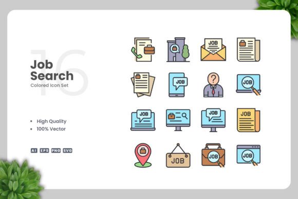 Job Search Colored Icons: A Must-Have for Modern Designers