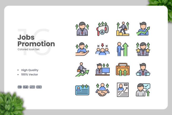 Jobs Promotion Colored Icons