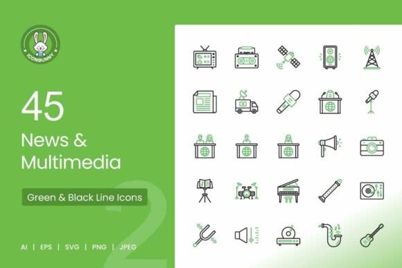 News Multimedia Green Black Icons: A Comprehensive Guide