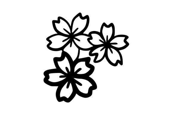 Outline Cherry Blossom Branch: A Versatile Design Asset for Modern Creatives