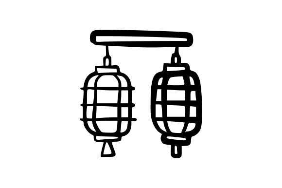 Outline Japanese Lantern: A Versatile Design Asset for Creative Projects