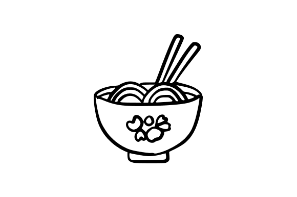 Outline Ramen Bowl: A Versatile Design Asset for Modern Creatives