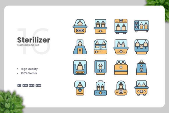 Sterilizer Colored Icons: A Versatile Design Solution for Modern Projects
