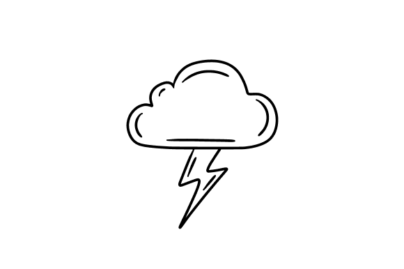 Stormy Weather Cloud with Lightning