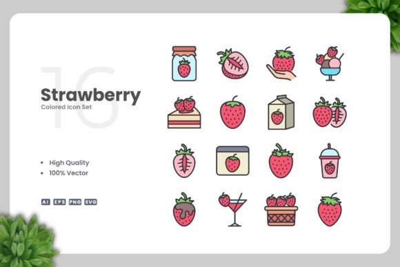 Strawberry Colored Icons and Simple Design: A Perfect Choice for Modern Creativity