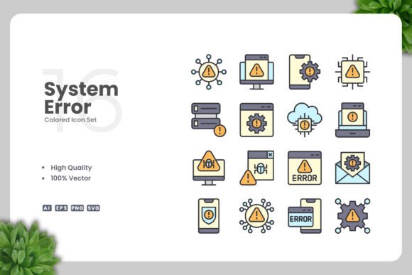 System Error Colored Icons for Every Project