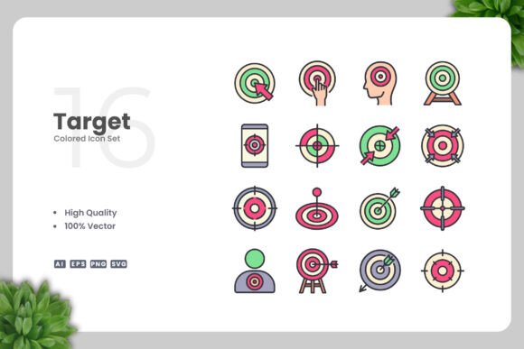 Target Colored Icons for Modern Design Needs
