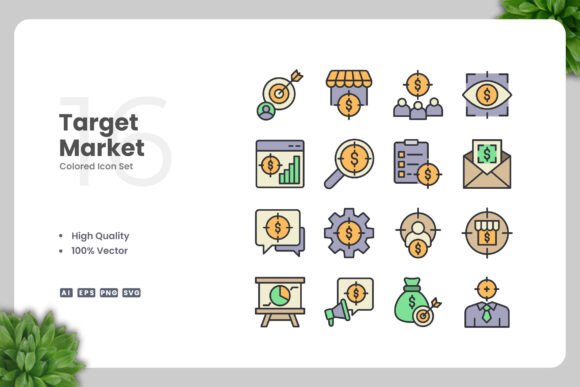 Target Market Colored Icons: A Modern Design Solution for Diverse Applications