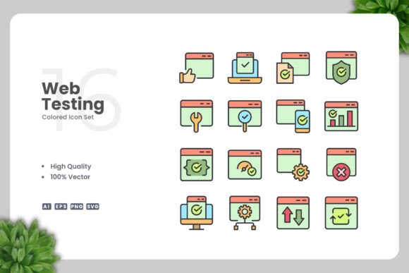 Web Testing Colored Icons